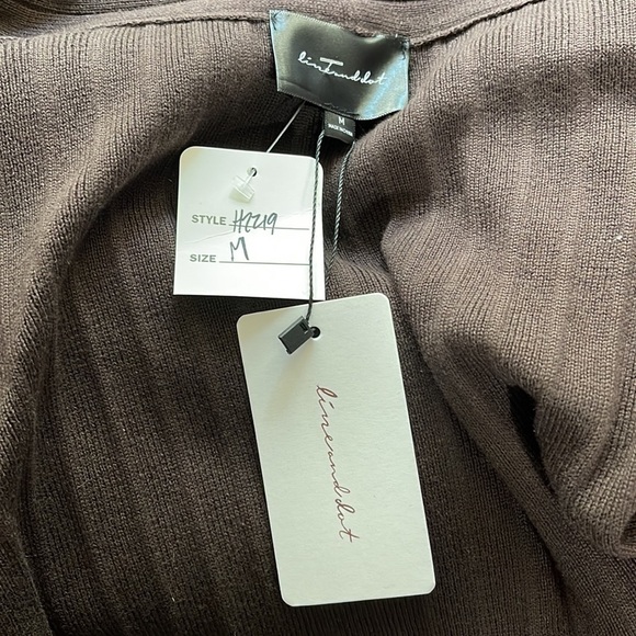 Line & Dot Long Belted Ribbed Cardigan in Brown Sz. Medium - NWT - Picture 12 of 13